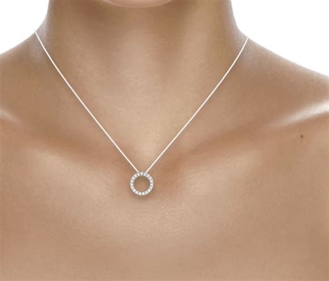 necklace with diamond circle